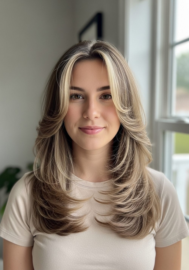 10 Soft Crimped Long Layers With Airy Bounce Hairstyle