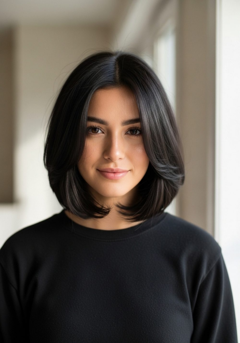12 Monochrome Outfit Ideas With Graduated Bob Hairstyle