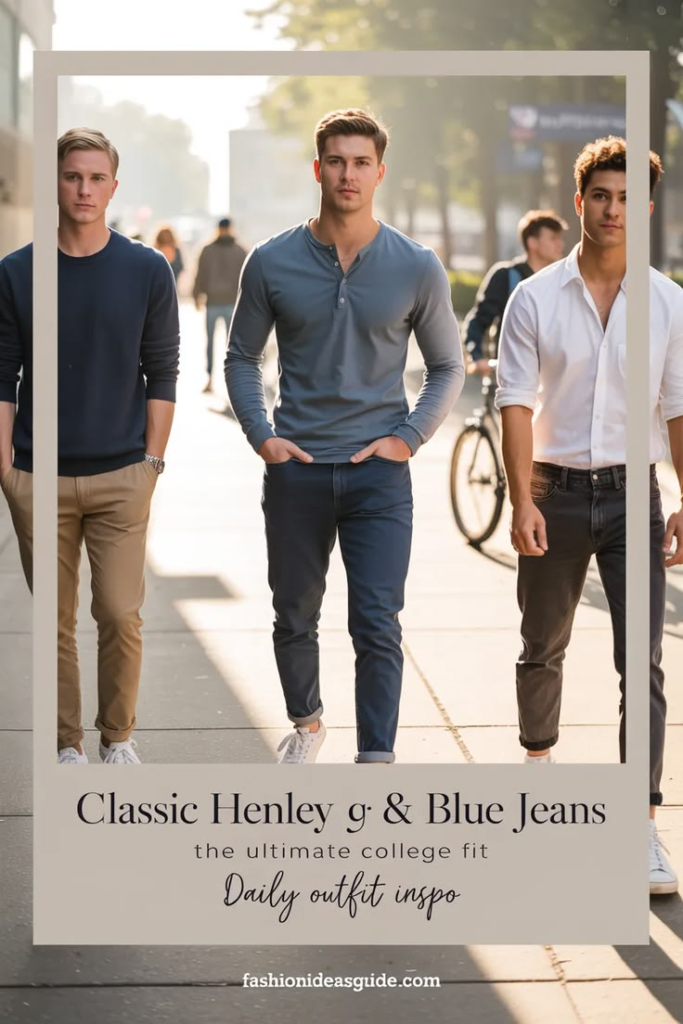 henley top outfit men