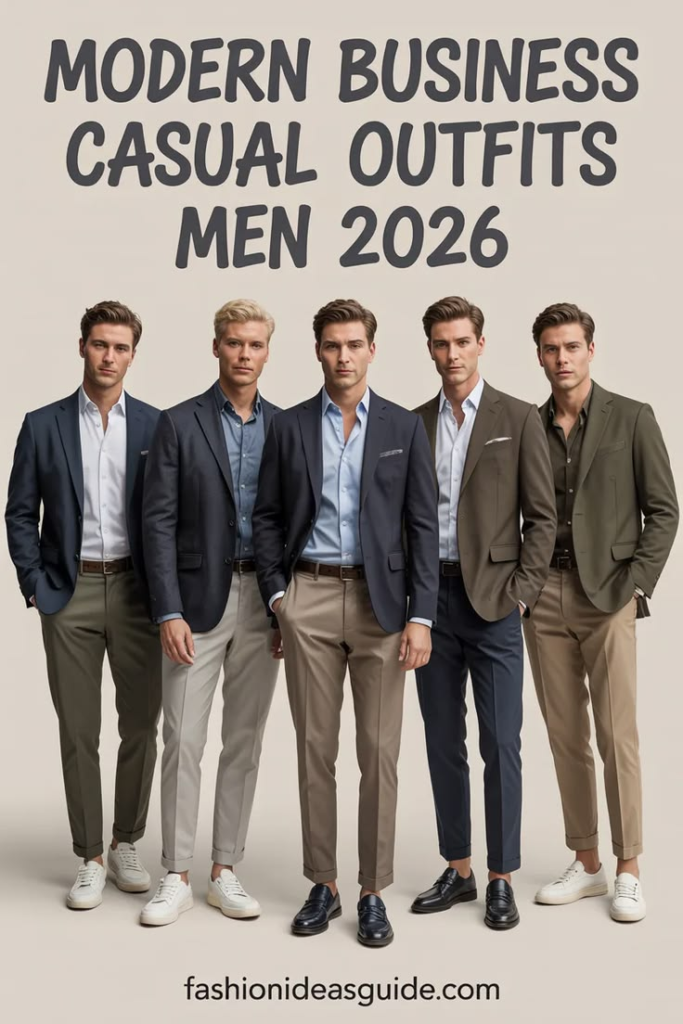 Modern business casual outfits men 2026
