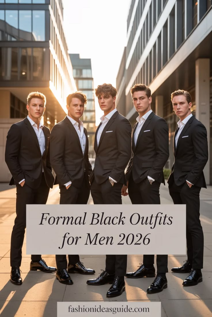 formal outfits for black for men 2026,