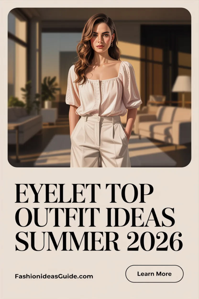 Eyelet top outfit ideas summer 2026 