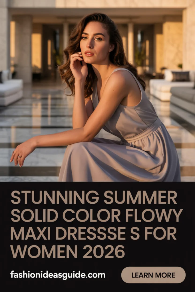 Stunning Summer Solid Color Flowy Maxi Dresses 2026